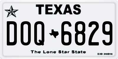TX license plate DOQ6829