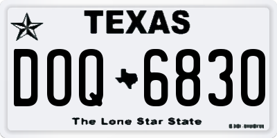 TX license plate DOQ6830