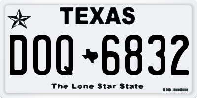 TX license plate DOQ6832