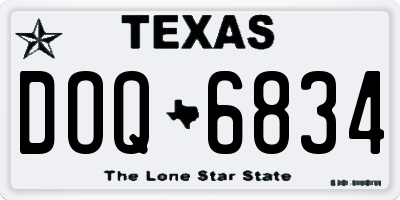 TX license plate DOQ6834