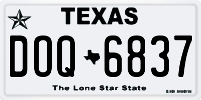 TX license plate DOQ6837