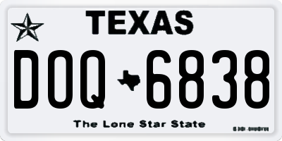 TX license plate DOQ6838
