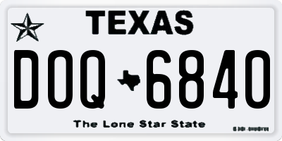 TX license plate DOQ6840