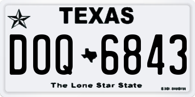 TX license plate DOQ6843