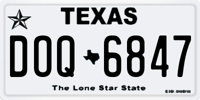 TX license plate DOQ6847
