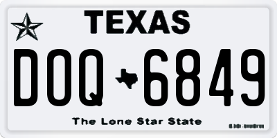 TX license plate DOQ6849