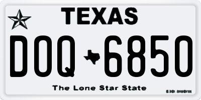 TX license plate DOQ6850