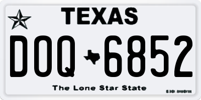TX license plate DOQ6852