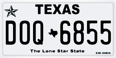 TX license plate DOQ6855