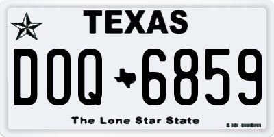 TX license plate DOQ6859