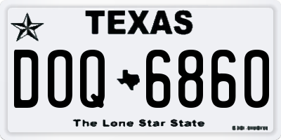 TX license plate DOQ6860