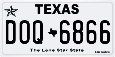 TX license plate DOQ6866