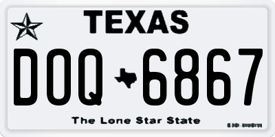 TX license plate DOQ6867