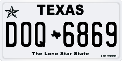 TX license plate DOQ6869