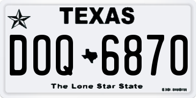 TX license plate DOQ6870