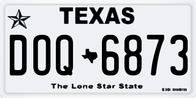 TX license plate DOQ6873