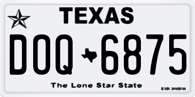 TX license plate DOQ6875