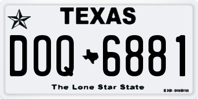 TX license plate DOQ6881