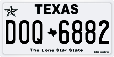 TX license plate DOQ6882