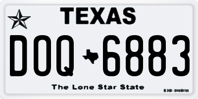 TX license plate DOQ6883