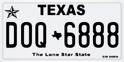 TX license plate DOQ6888