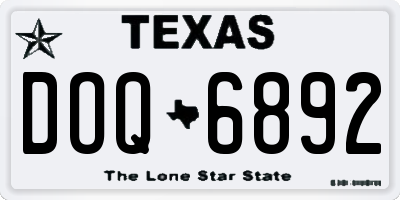 TX license plate DOQ6892