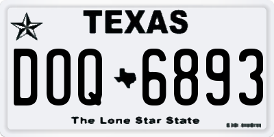 TX license plate DOQ6893