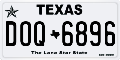 TX license plate DOQ6896