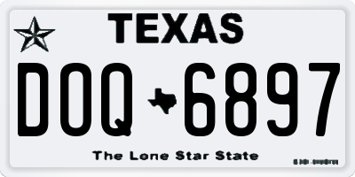 TX license plate DOQ6897