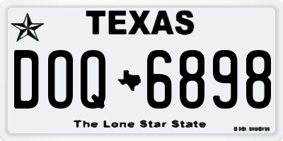 TX license plate DOQ6898