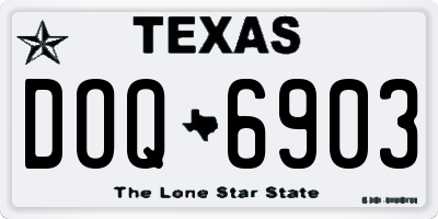 TX license plate DOQ6903