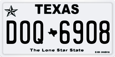 TX license plate DOQ6908