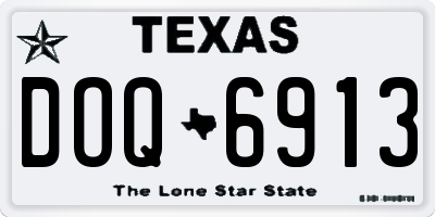 TX license plate DOQ6913