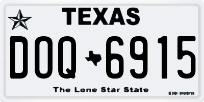 TX license plate DOQ6915
