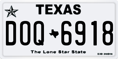 TX license plate DOQ6918