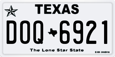 TX license plate DOQ6921