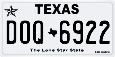 TX license plate DOQ6922