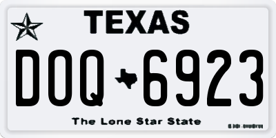 TX license plate DOQ6923