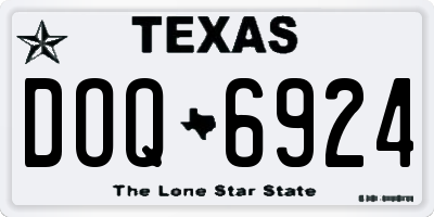 TX license plate DOQ6924