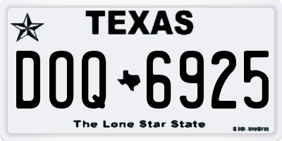 TX license plate DOQ6925