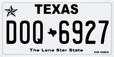 TX license plate DOQ6927