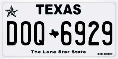 TX license plate DOQ6929