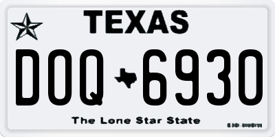 TX license plate DOQ6930