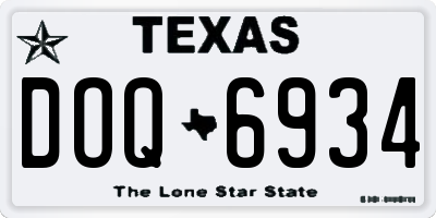TX license plate DOQ6934