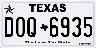 TX license plate DOQ6935