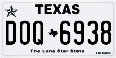 TX license plate DOQ6938