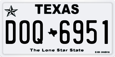 TX license plate DOQ6951