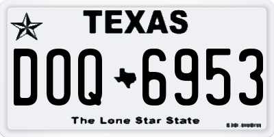TX license plate DOQ6953