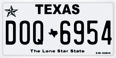 TX license plate DOQ6954