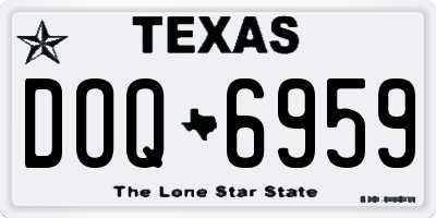 TX license plate DOQ6959